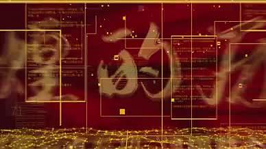 大气金色粒子金属字红色党建AE模版片头视频的预览图